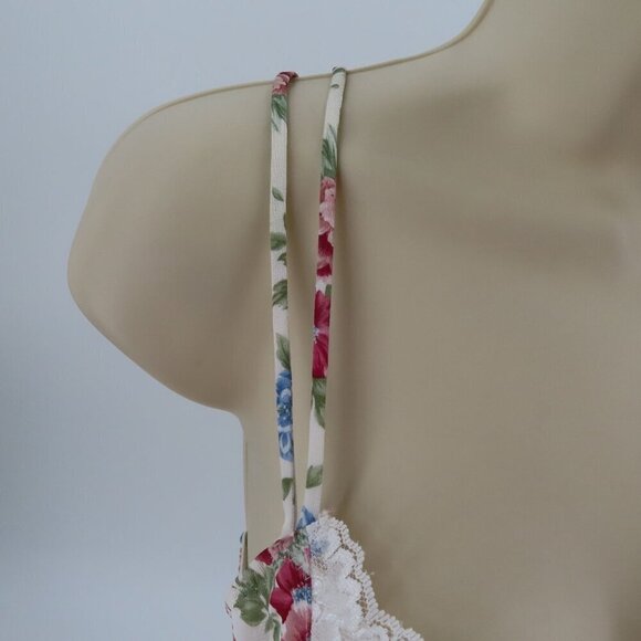 VTG Jaclyn Smith 34B Bra Underwire Lace Trim Padded Floral Flower Print Women - Picture 2 of 15